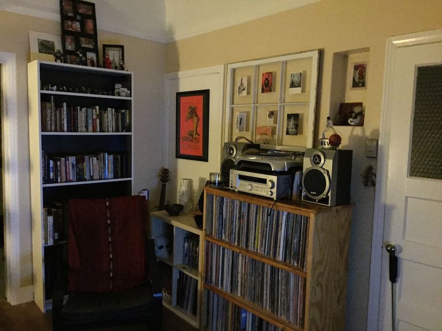 I collect books and records. Feel free to peruse and listen.