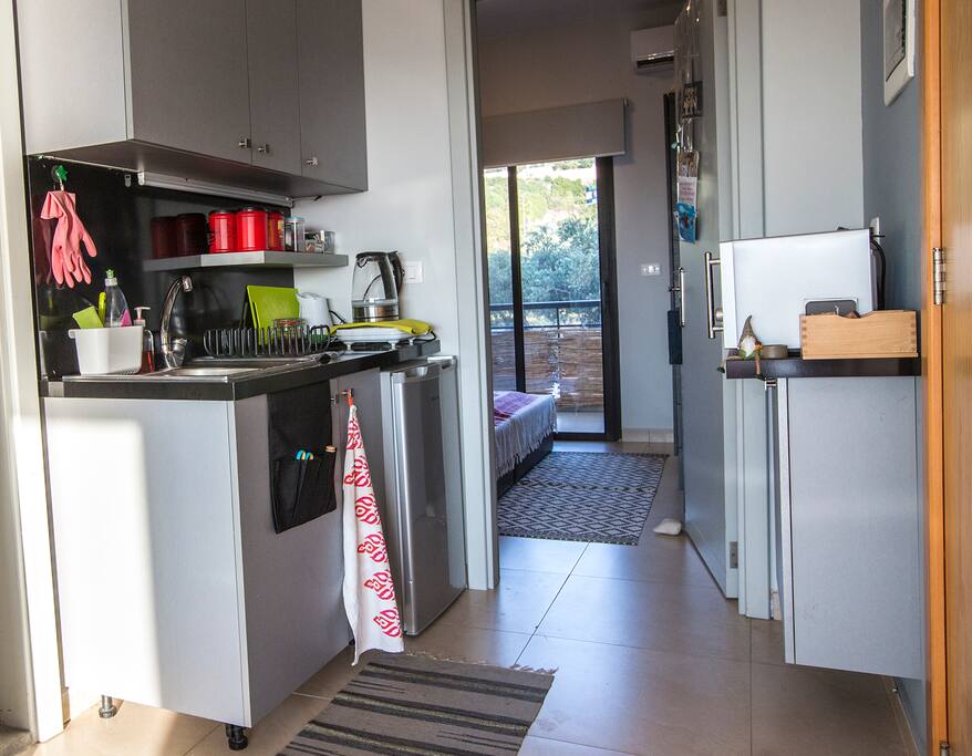 Small fridge and microwave available
