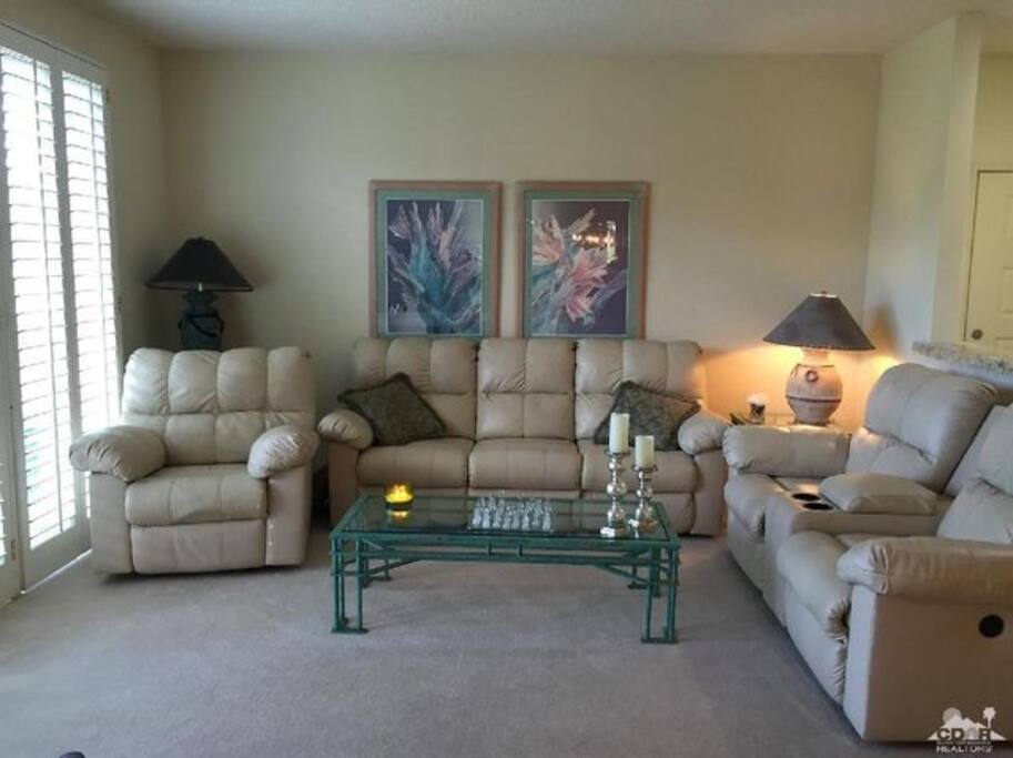 Living Room with
electric sofa, love seat and lazy boy