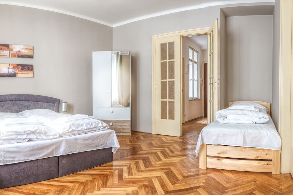 Bedroom №1: with king-size bed for two person and single bed for one person.