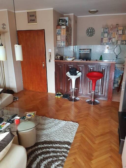 Living room with kitchen