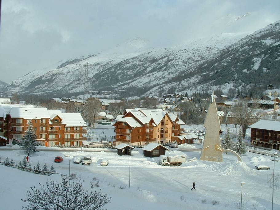 Vue de l'appartement en hiver