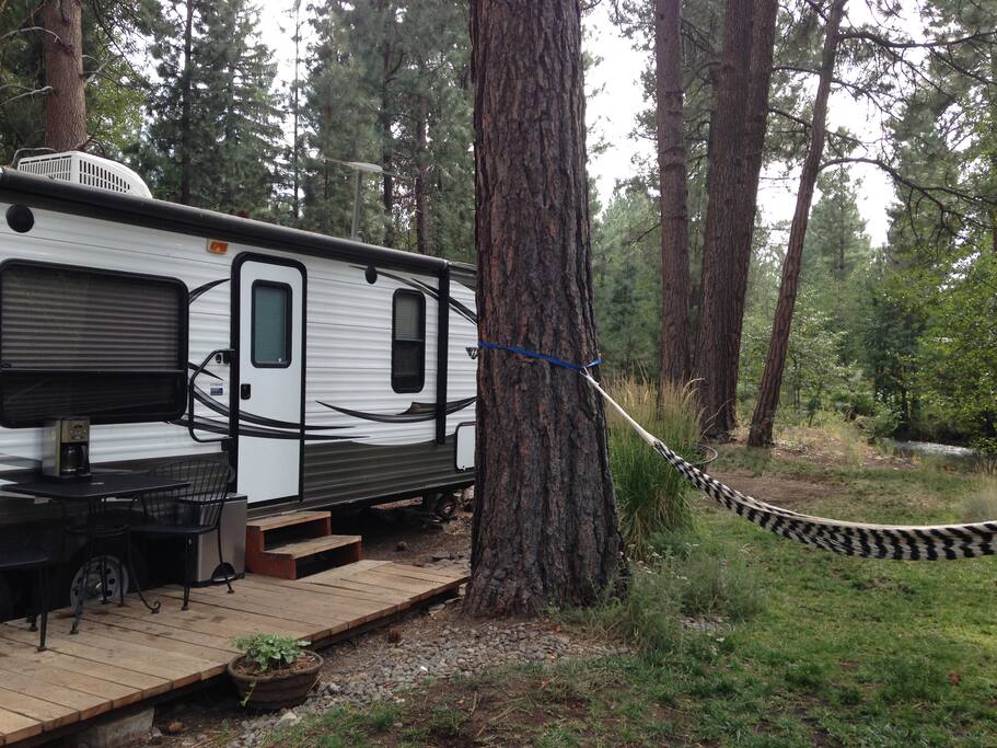 Deck, Hammock, Coffee Area, Creek