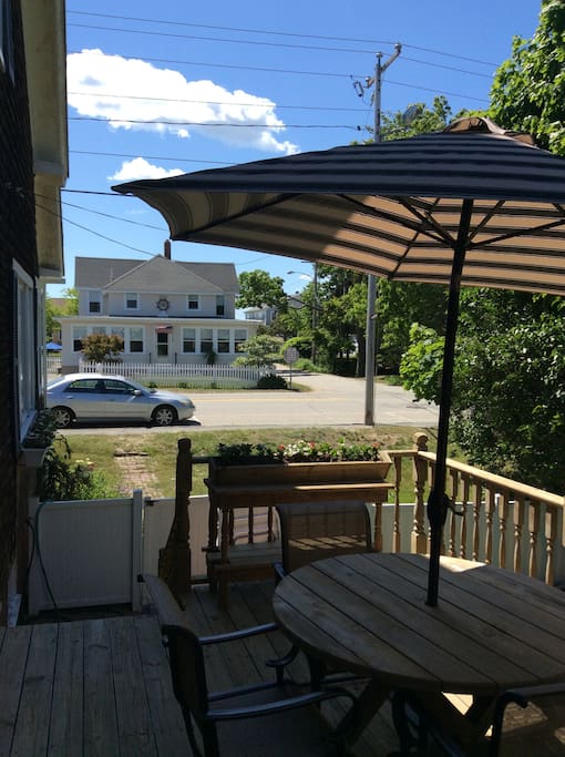 Private deck and across the road to the beach.