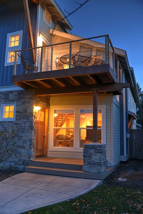 Striking Modern Lodge Design, 2 Stories with Patio, Upper Deck and Covered Porch