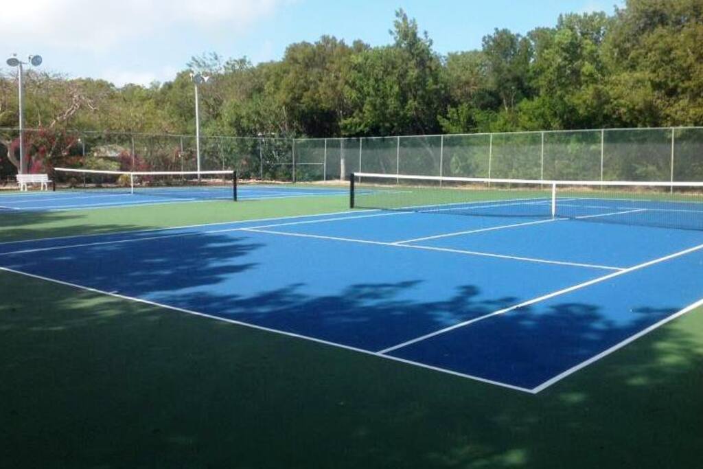 Our tennis courts (lighted)