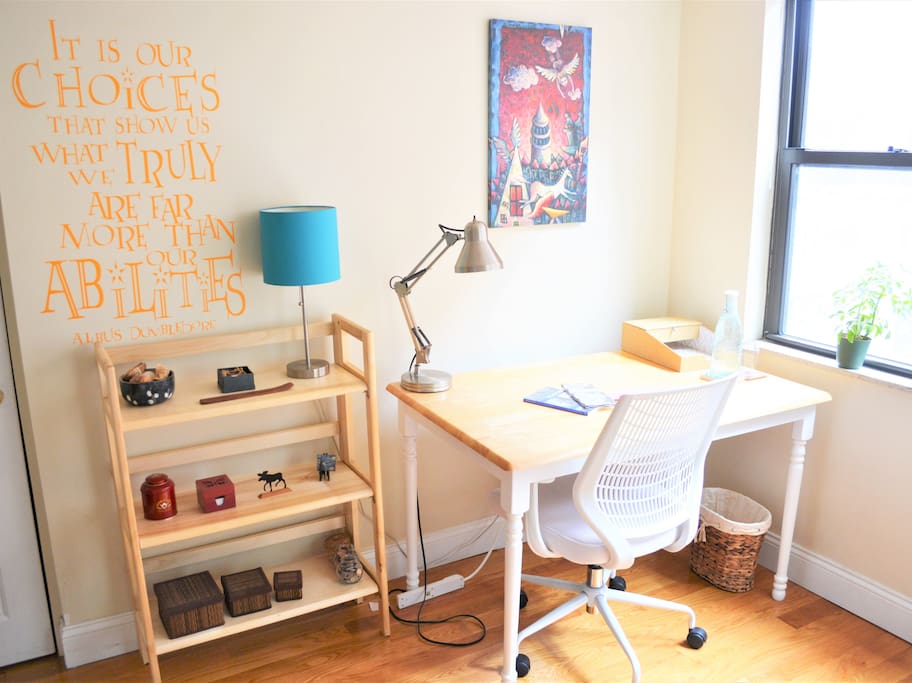 Nice private working space in your room.