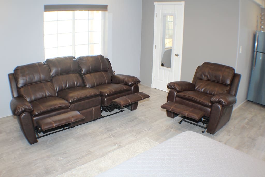 Front view of reclining chairs