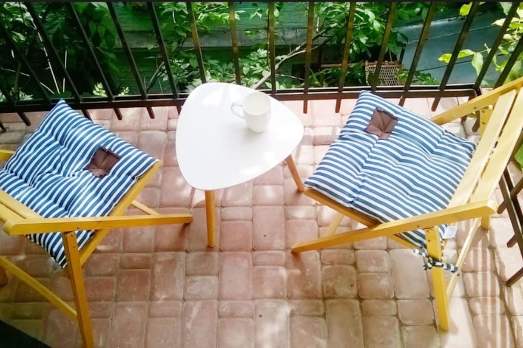Balcony, the entrance from the Living room