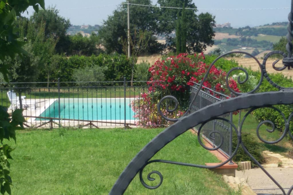 Panoramica piscina privata e campagna circostante