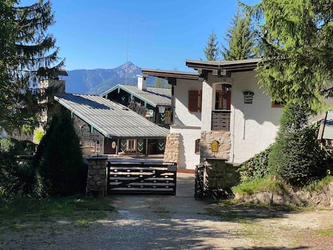 Mountain chalet: hunter's apartment with fireplace