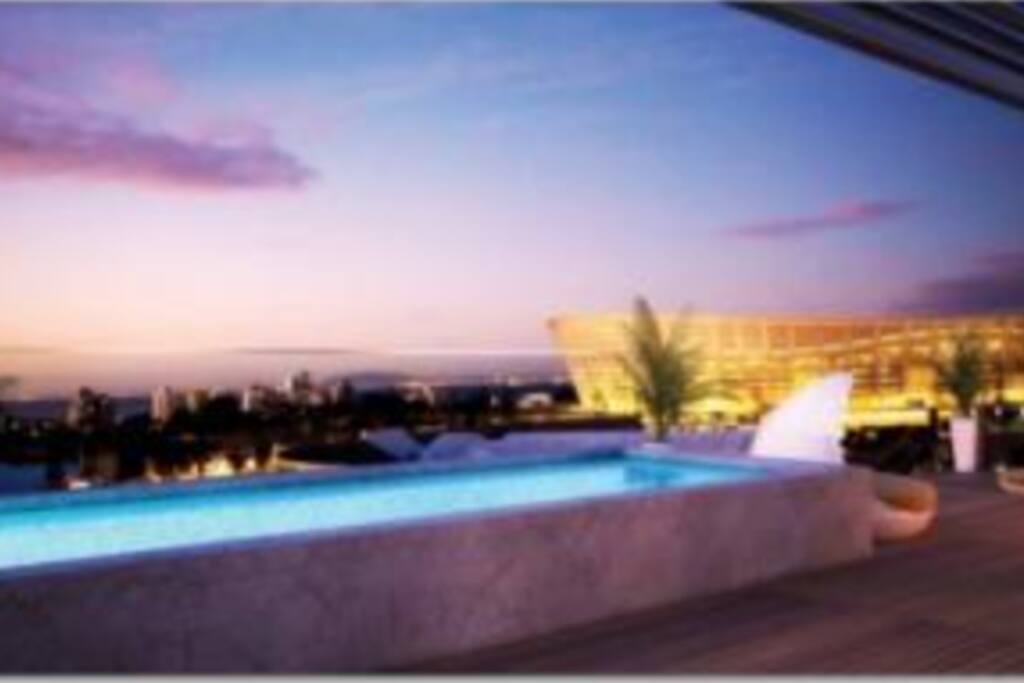 Rooftop pool at the Legacy.