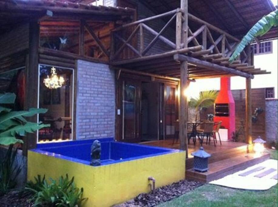 bangalô com churrasqueira e piscina privativa