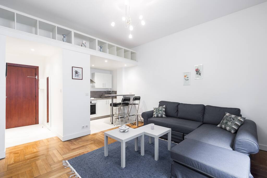 Apartment Entrance, Living room and open kitchen