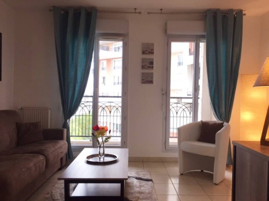 salon lumineux avec balcon