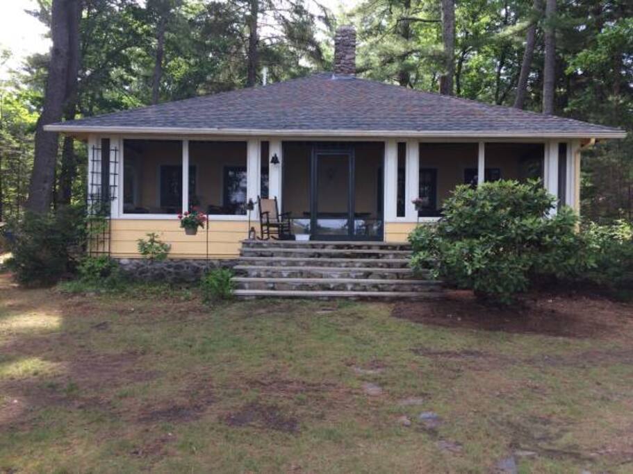 Front Porch facing Sebago Lake