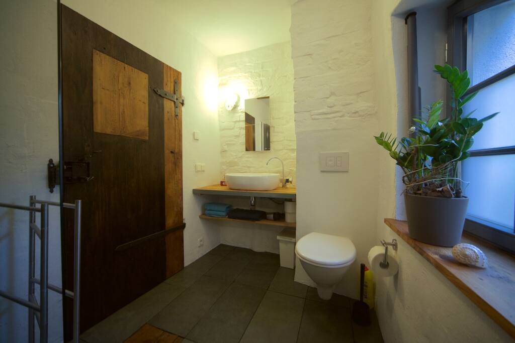 Badezimmer mit Dusche und WC