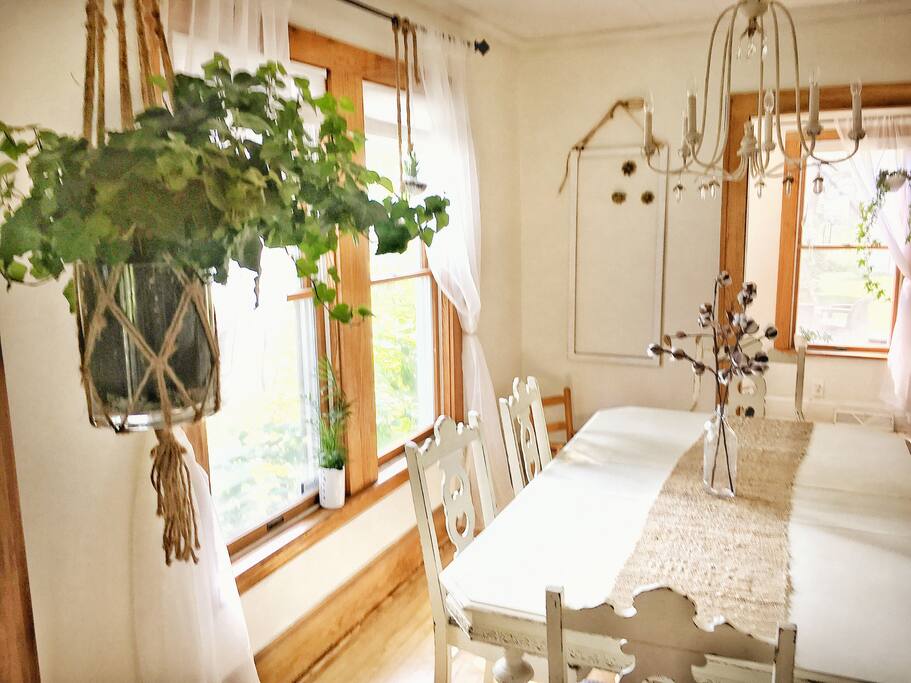 Large table in dining room
