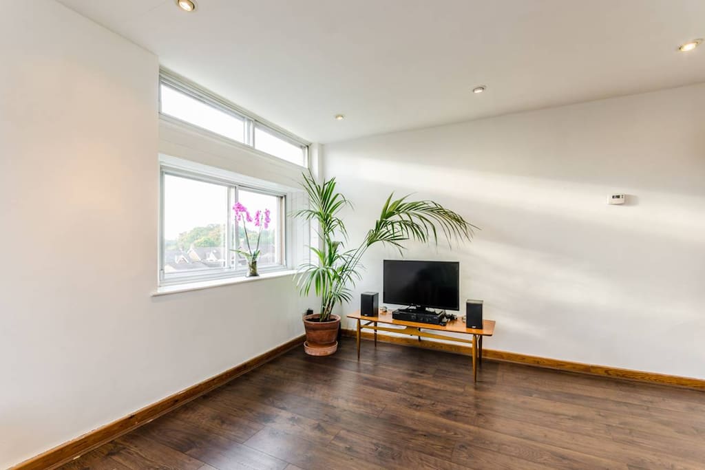 Living room, beautiful light in the mornings.
