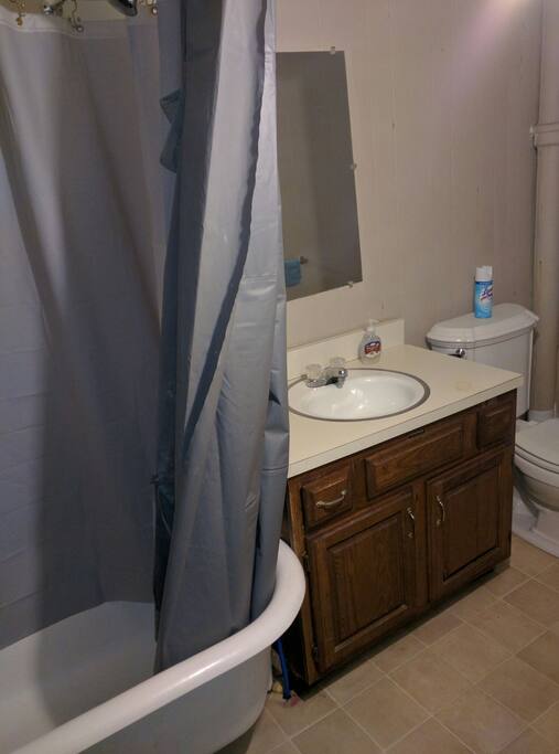 Claw foot tub and shower
