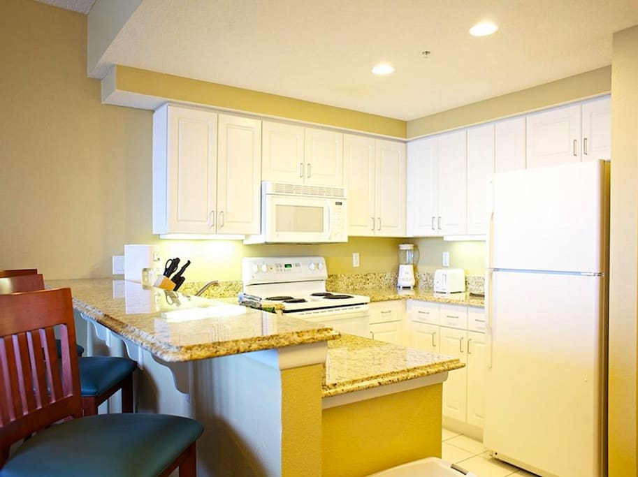 The kitchen has all the appliances and cookware you need to prepare a great meal