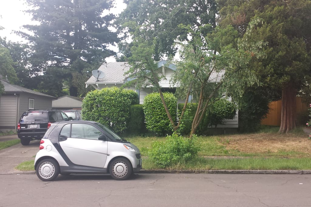 Street parking and driveway.