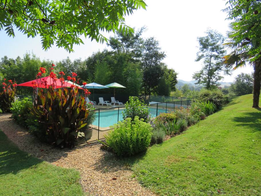 Notre piscine est sécurisée et entourée de plantes pour un calme absolu.