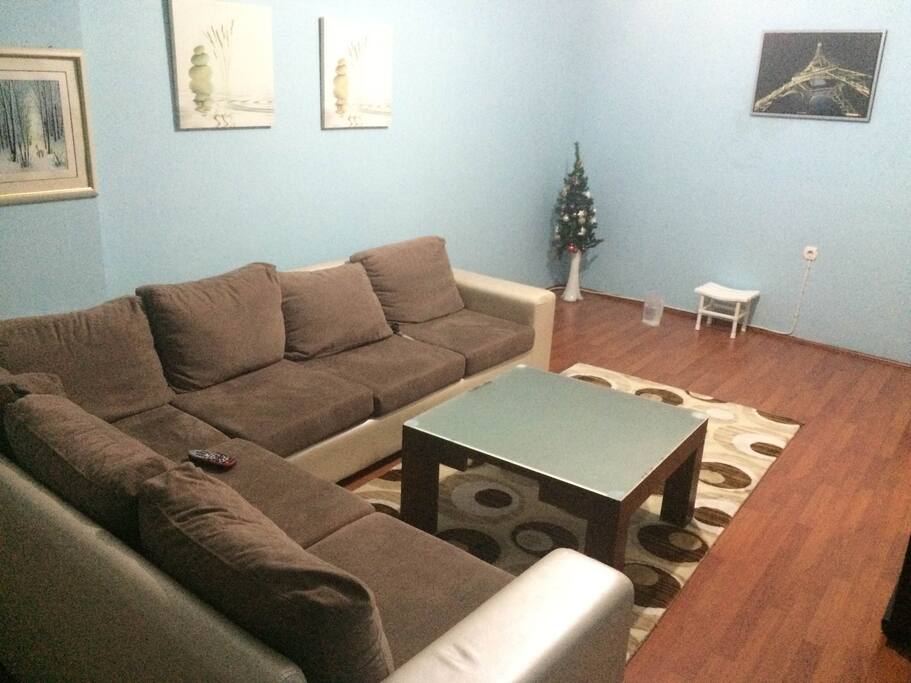 Large and comfortabe living room.