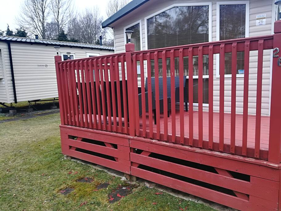 Full decking with patio furniture