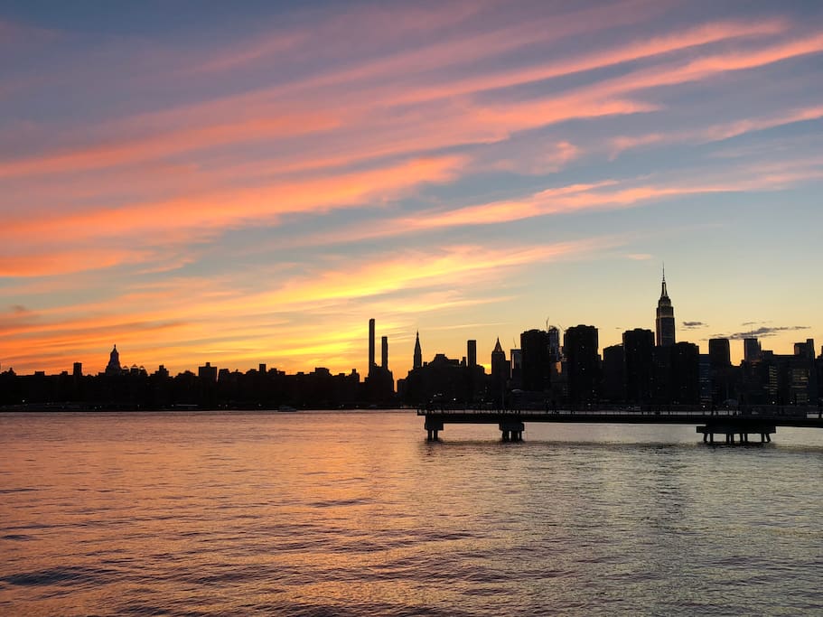 Sunset at brooklyn barge