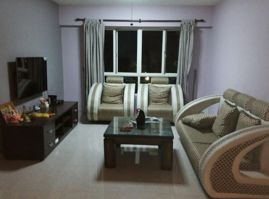 Living hall with cable TV
