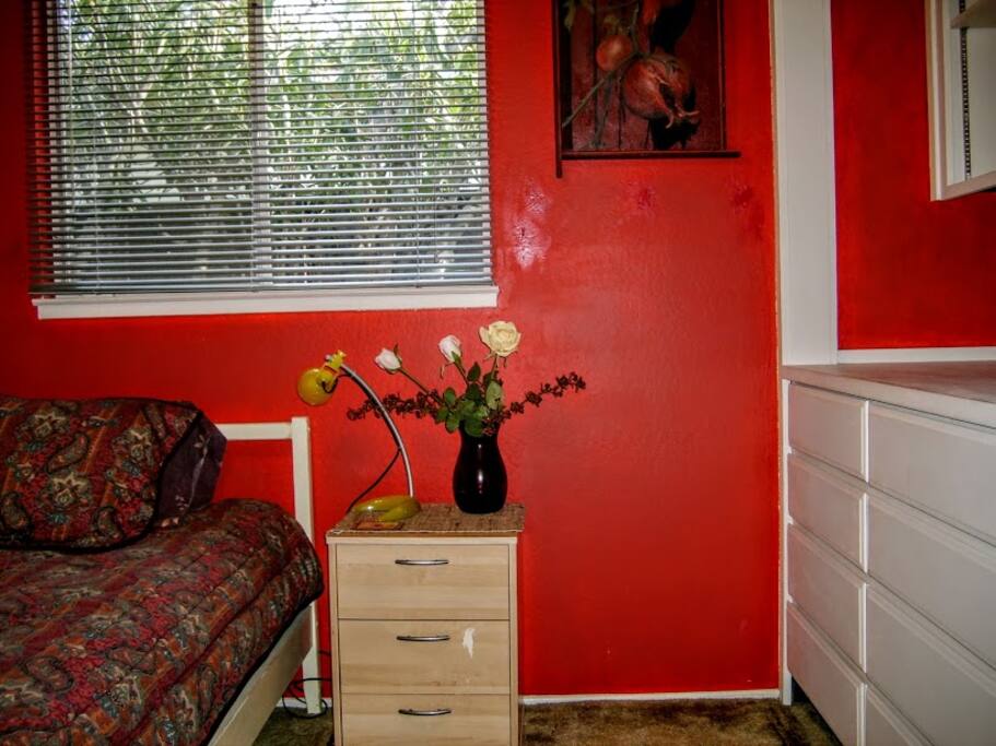 Another view of the room with the built-in furniture