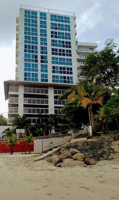 View of the building from the beach