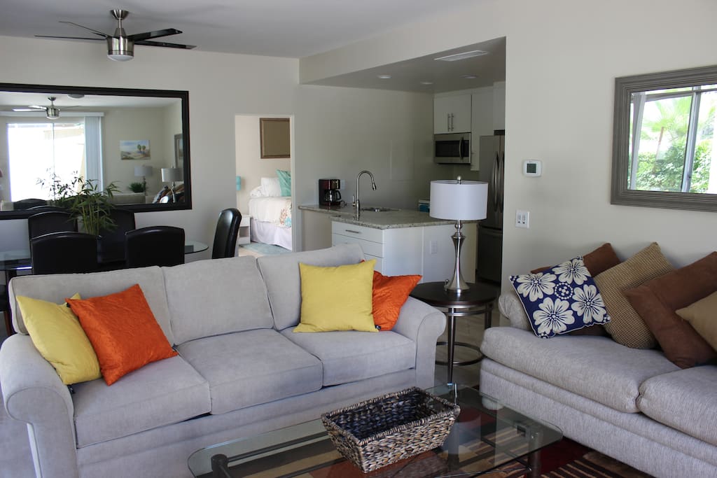 Living room to kitchen.