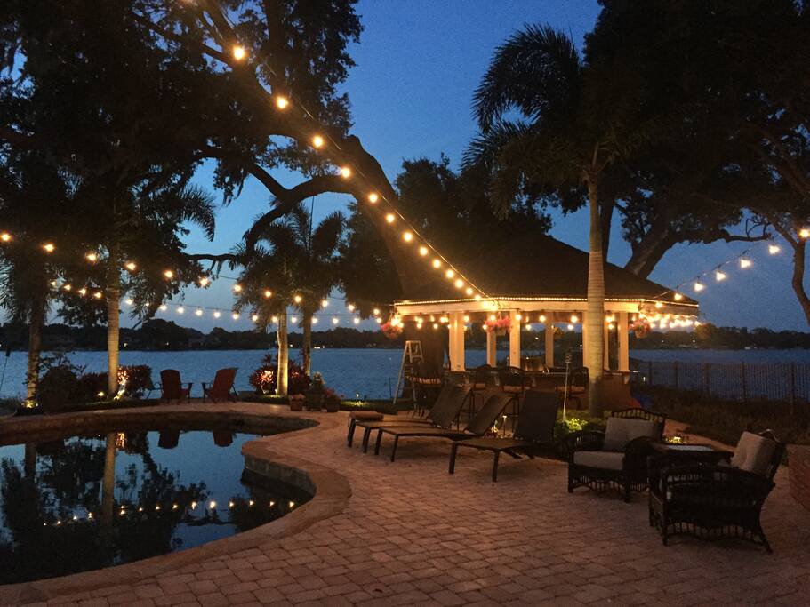 Backyard at night