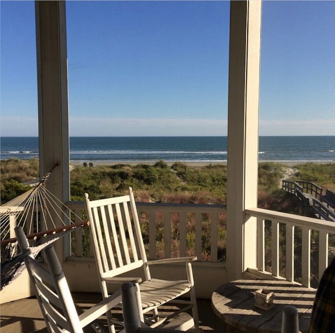 No one can resist this screen porch, even in Winter