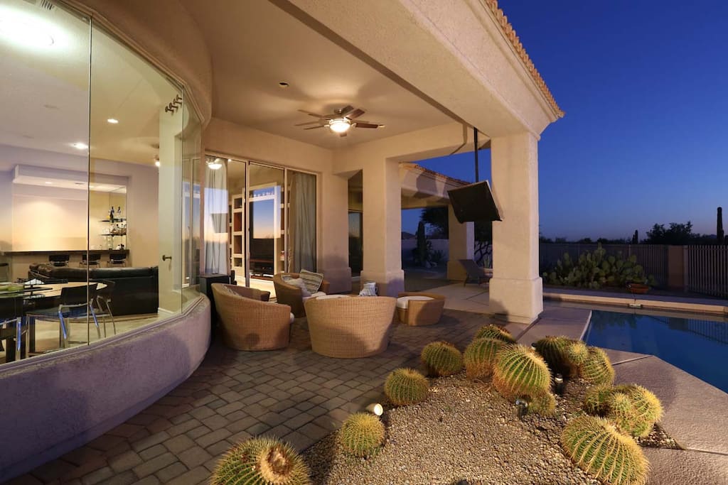 Poolside couches, with 42" flat screen TV!