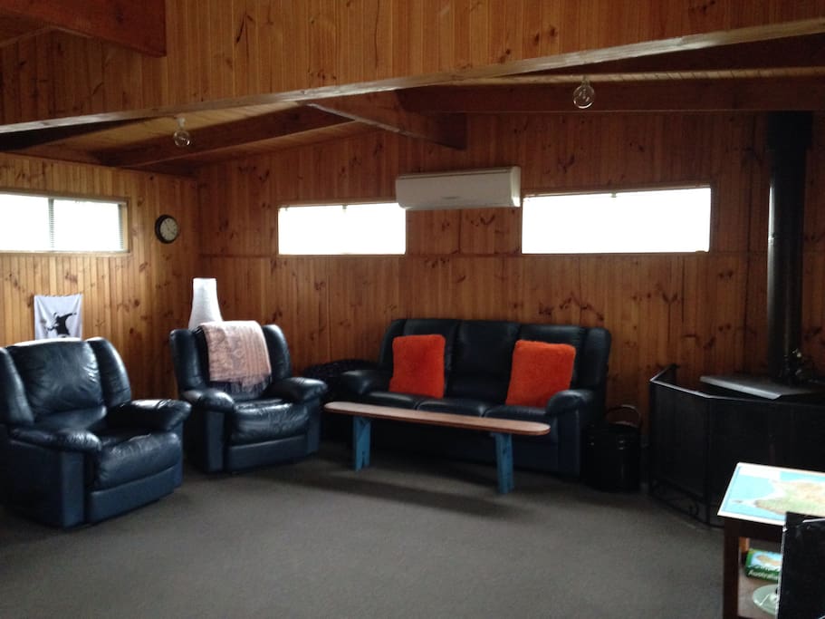Ground floor lounge with wood fire
