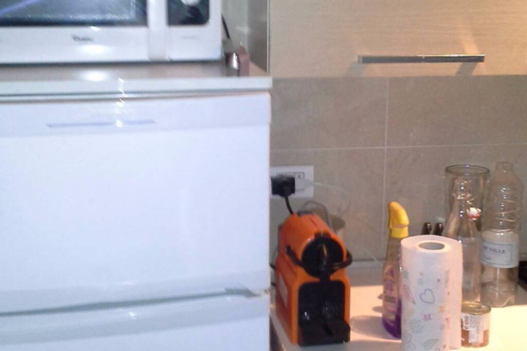 fridge & nespresso for coffee