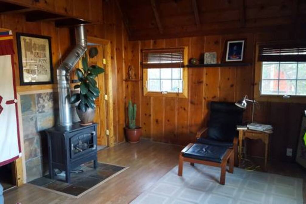 Living Room with Gas Stove