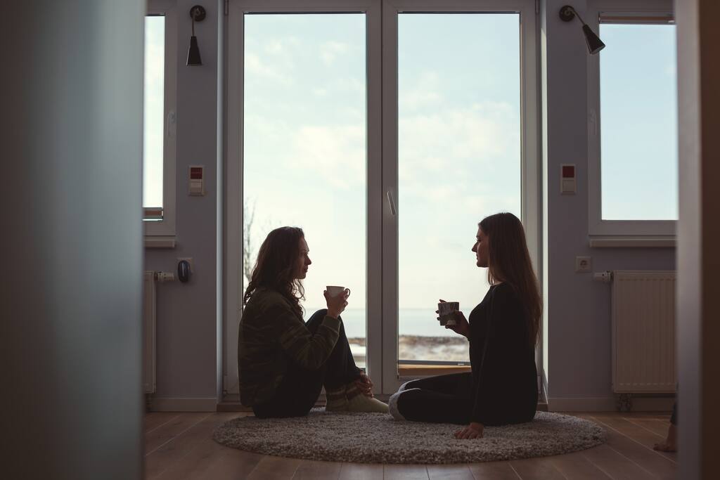 Morning coffee with the Baltic sea view from the window