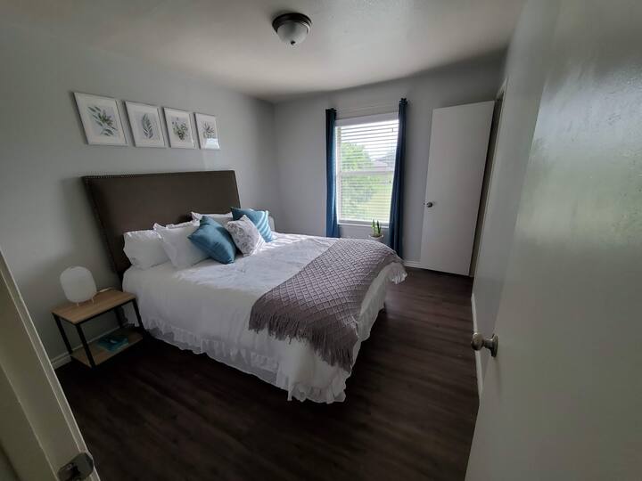 Clean comfortable bed linens and pillows. Come and enjoy a great night rest on our comfortable mattress and pillows. We also have bedside lights and tables to ensure you have easy access to light and a surface to place personal belongings.