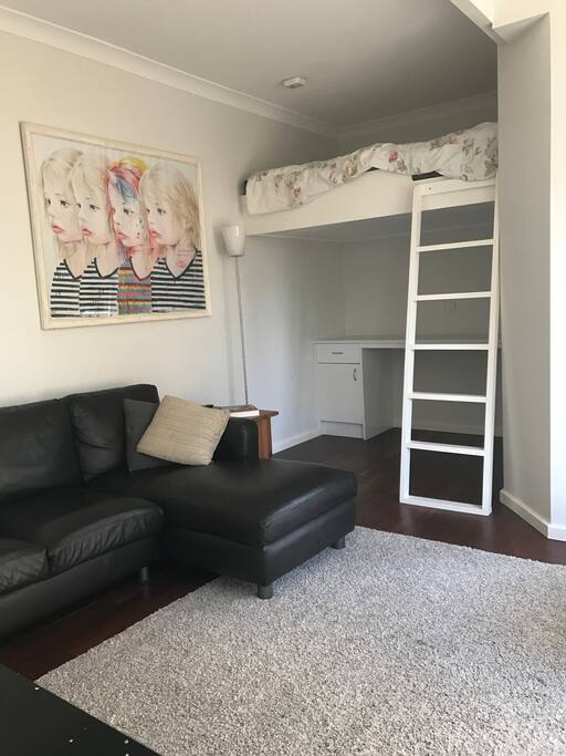 Full queen sized lofted bed