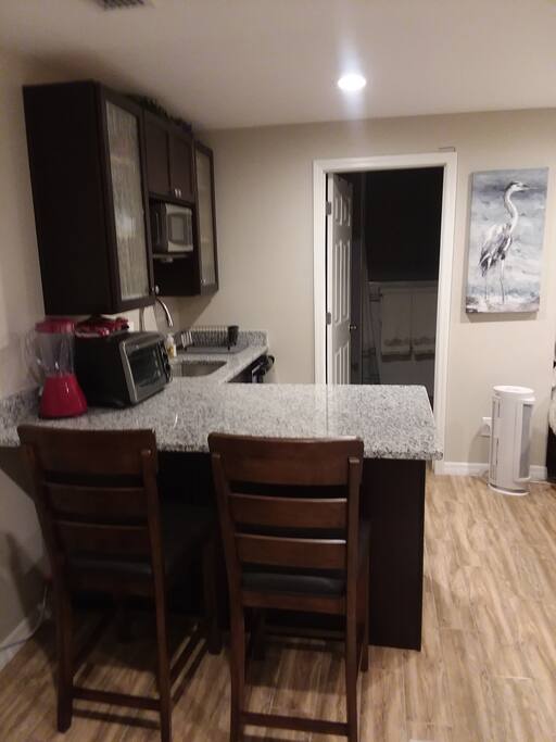 Granite counter top and kitchenette