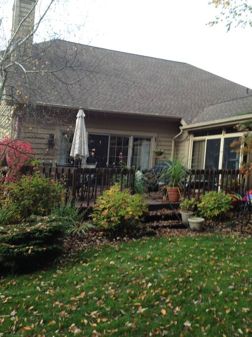 Guests have access to private back deck, wooded yard and gas grill