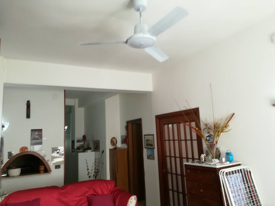 living area with new fan!