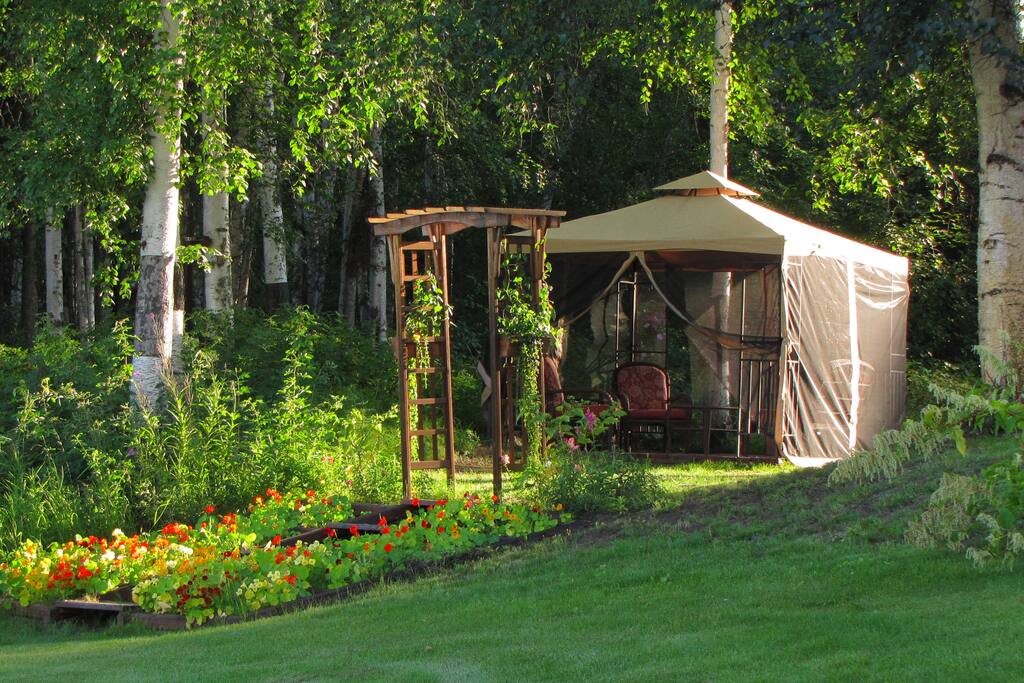 Gazebo with beautiful view of the Chena River.