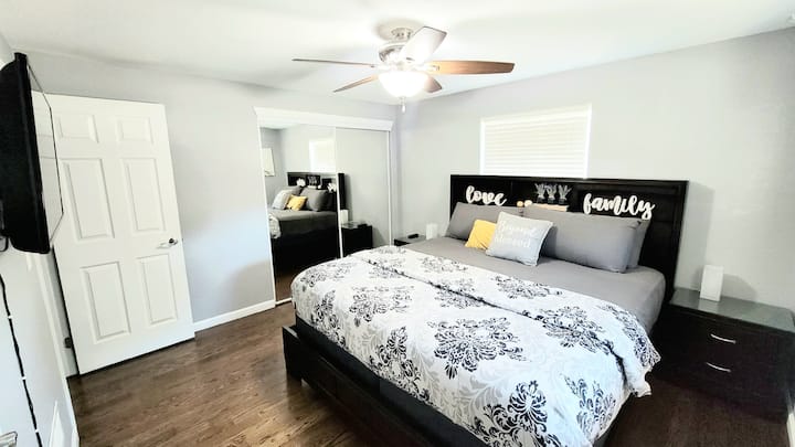 King Bedroom with Smart Flat Screen TV