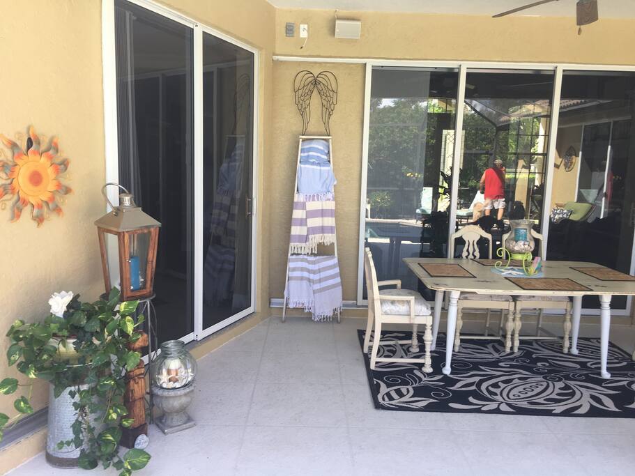 Outdoor dining or work area