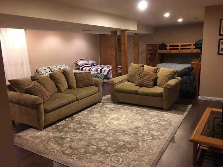 Large Basement at thoroughbred horse farm.